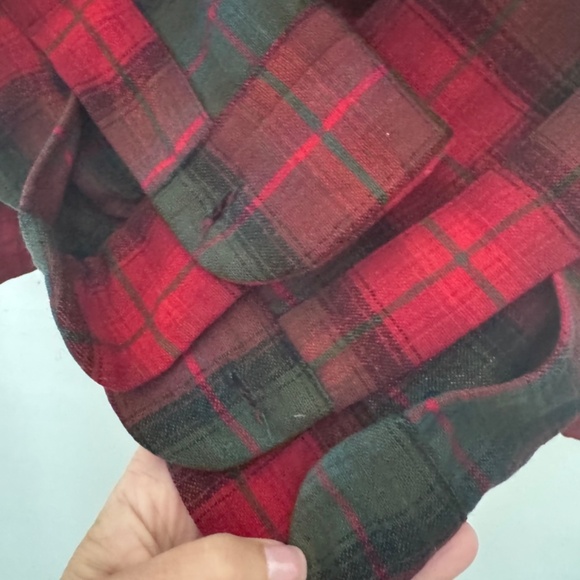 Pendleton Vintage 1960's Wool Plaid Shadow Board Shirt Red Green M - Picture 5 of 6